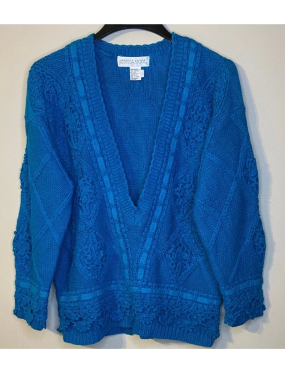 Vintage Rebecca Stone Blue Women's Sweater Size L